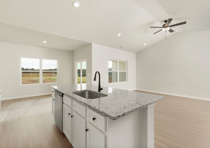 Spacious kitchen island