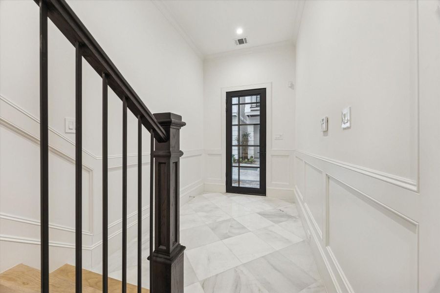 Entry way with marble floors