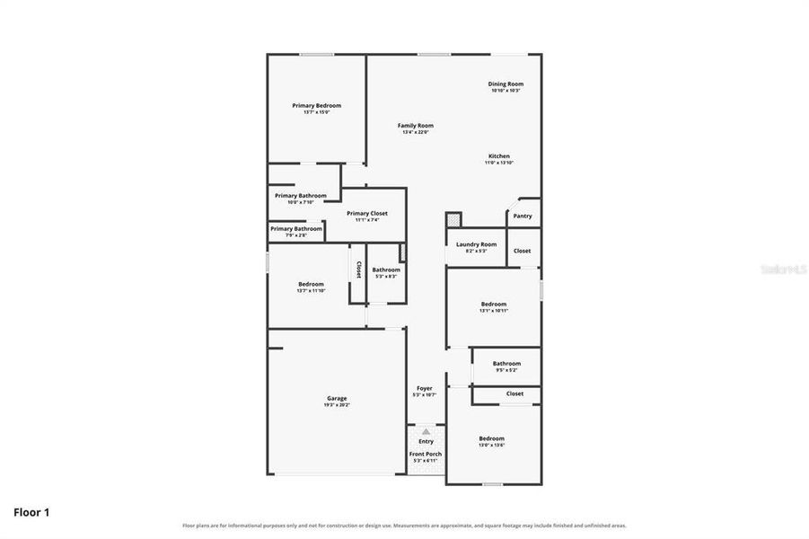 2D floor plan layout of this home in Salt Meadows - Classic Series, Parrish, FL (Image 6).