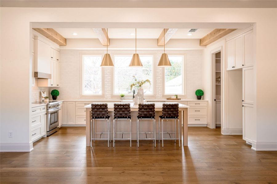 A kitchen designed for cooking and entertaining.