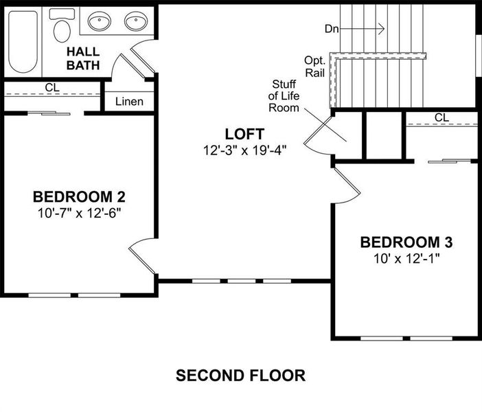 2D floor plan layout of this home in Gateway Parks, Forney, TX (Image 5).
