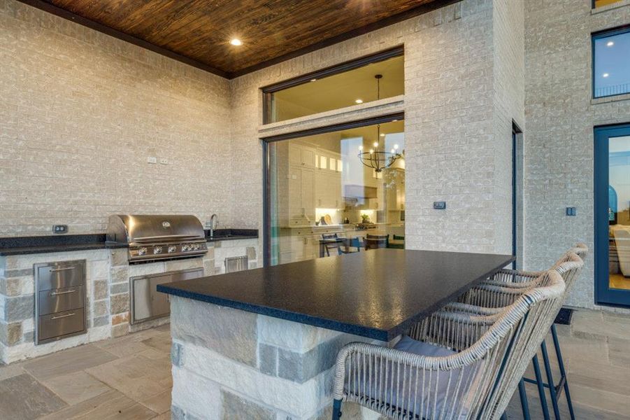 Outdoor Kitchen with Blaze Gas Grill, beverage fridge, sink Outdoor Kitchen with Blaze Gas Grill, beverage fridge, sink