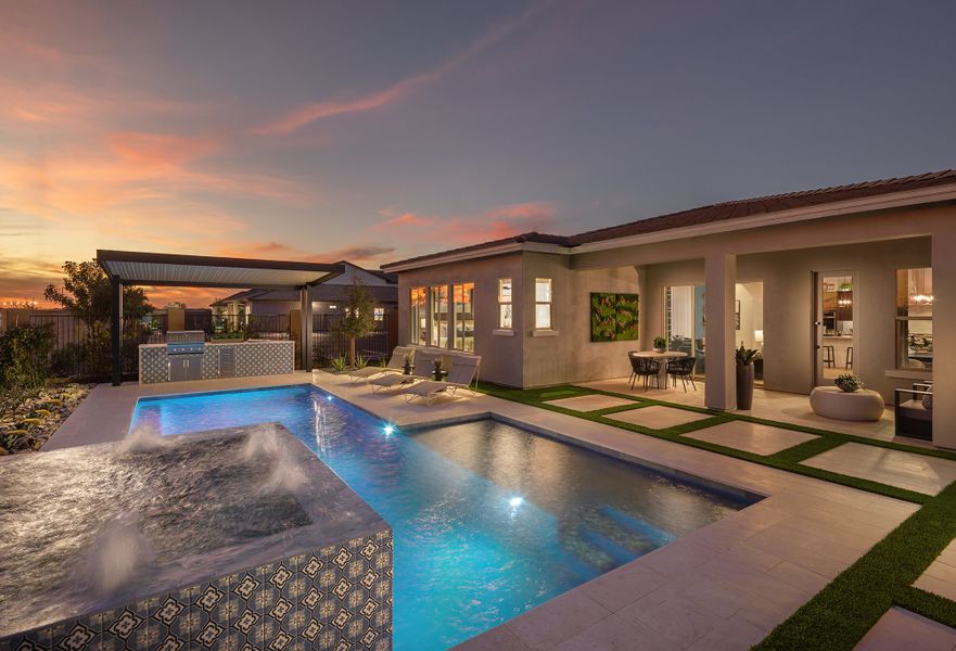 Representative exterior details of a home built from the The Monticello by David Weekley Homes in Alston at Soleo, San Tan Valley (Image 3).