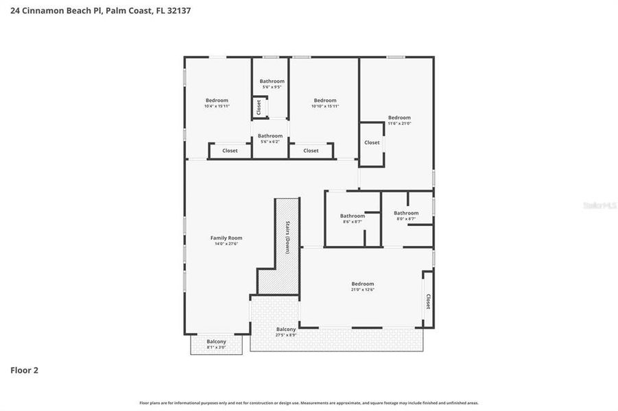 2D floor plan layout of this home in , Palm Coast, FL (Image 7).