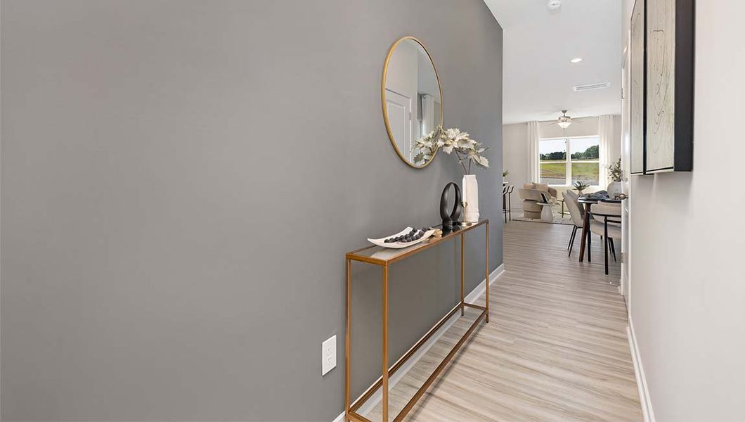 Representative furnished interior of a home built from the Maywood by D.R. Horton in The Townes at Troutman, Troutman (Image 3).