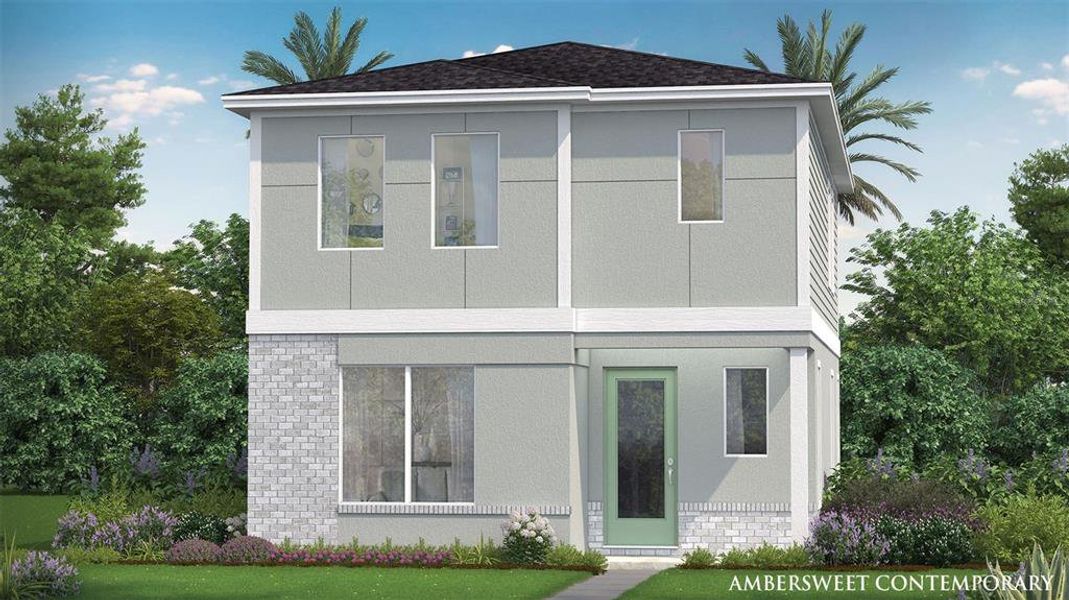 Front exterior of a new home in Trinity Place, St. Cloud, FL, highlighting curb appeal (Image 1). Front exterior of a new home in Trinity Place, St. Cloud, FL, highlighting curb appeal (Image 1).