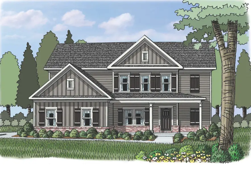 Representative rendering of the exterior for the (GA)The Hayden | Side Entry by Reliant Homes (Image 3).