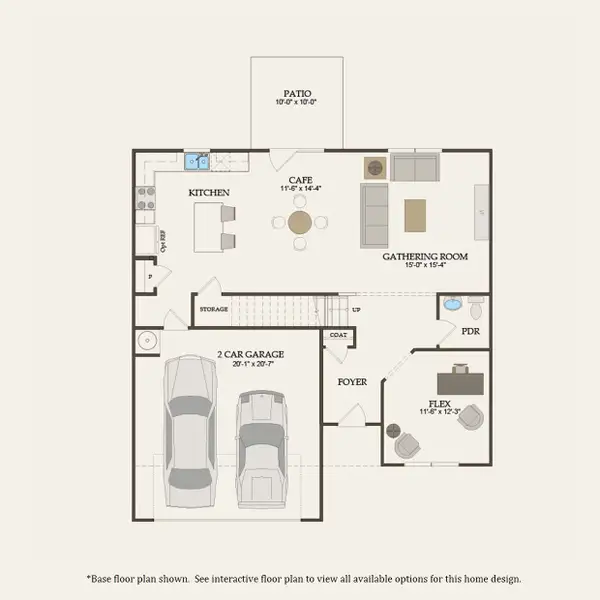 2D floor plan layout for the Rosella by Centex in Muller Ridge, Blythewood, SC (Image 4).