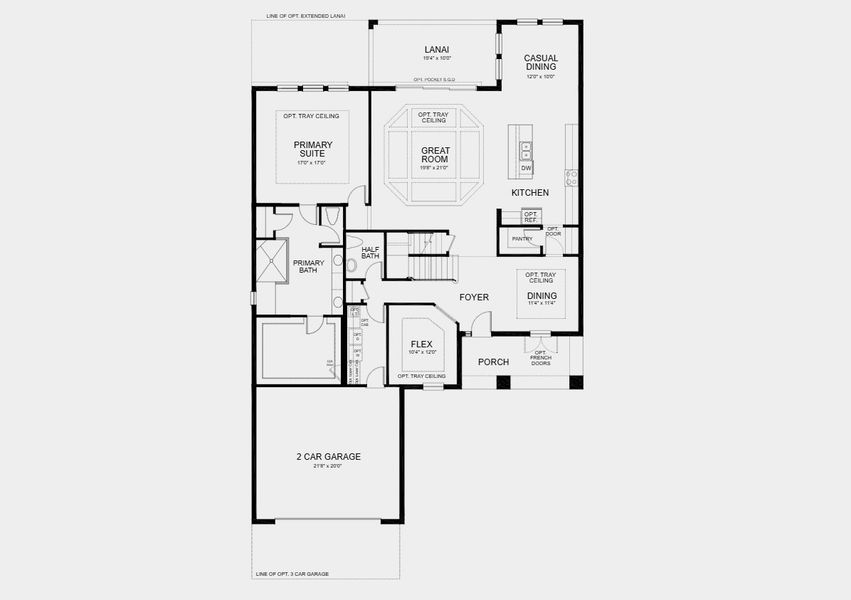 2D floor plan layout for the Sand Key by Taylor Morrison in Victoria Lakes, Odessa, FL (Image 5).
