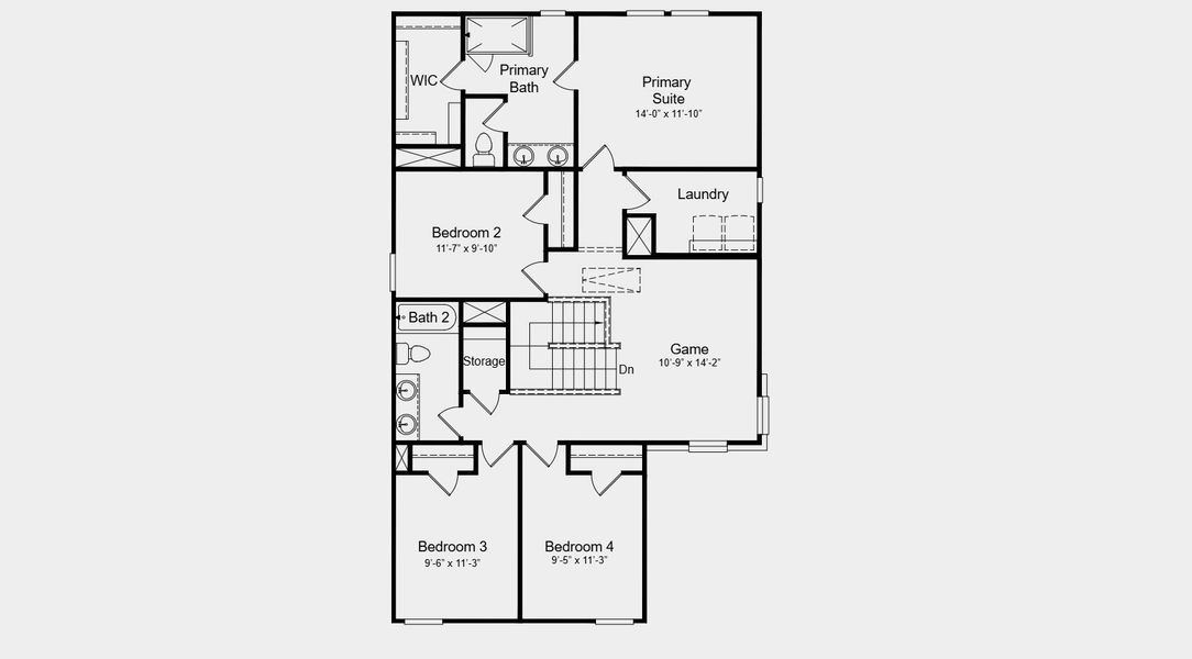 2D floor plan layout for the Kestrel by Taylor Morrison in Village Grove, Dripping Springs, TX (Image 6).