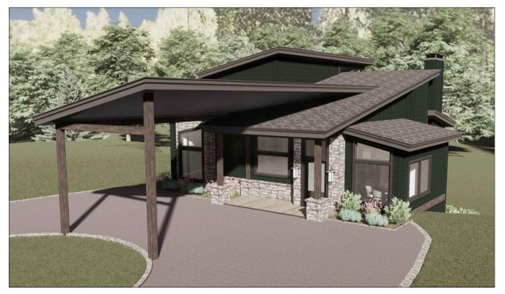 Exterior rendering of this home design in , Blue Ridge, GA (Image 11).