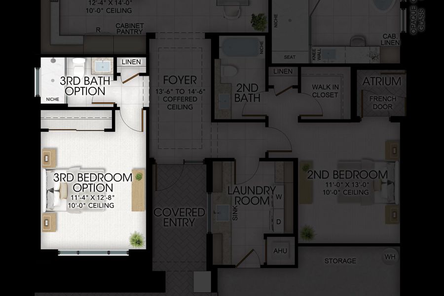 2D floor plan layout for the Vienna Grande by GL Homes in Valencia Del Mar, Boynton Beach, FL (Image 4).