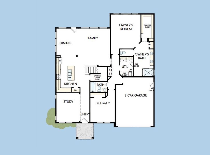 2D floor plan layout for the The Meadows by David Weekley Homes in Heritage Green – The Signature Collection, Columbia, TN (Image 4). 2D floor plan layout for the The Meadows by David Weekley Homes in Heritage Green – The Signature Collection, Columbia, TN (Image 4).