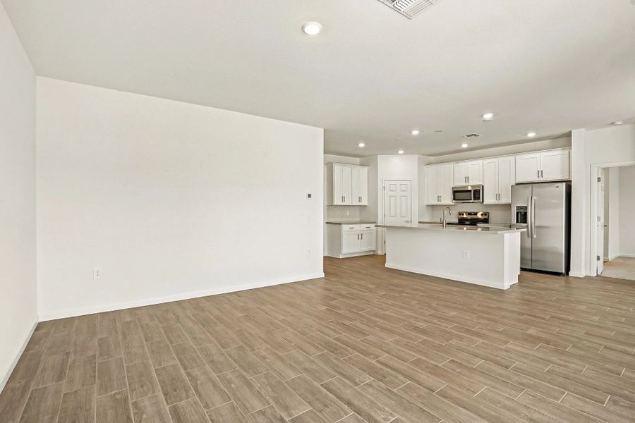 Great room and kitchen