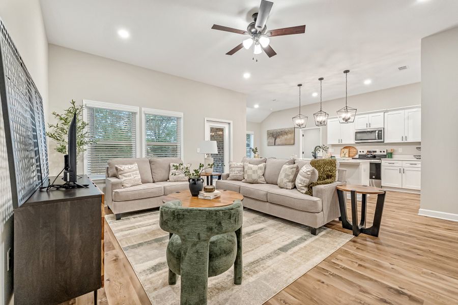 Furnished interior view inside a new home in Barton's Bend, Crestview (Image 12). Furnished interior view inside a new home in Barton's Bend, Crestview (Image 12).