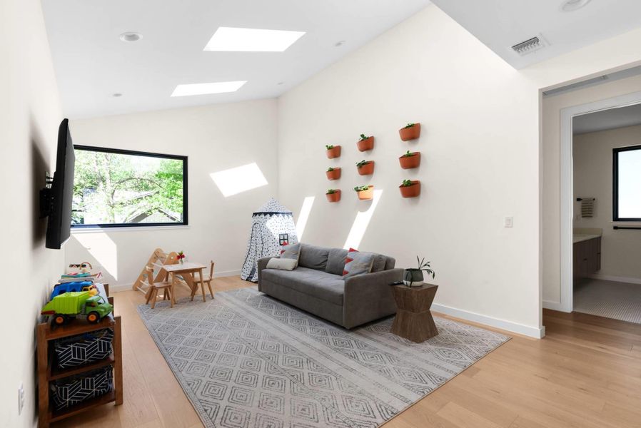 Thoughtful skylights in 2nd living area