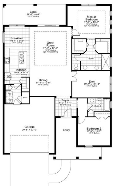 2D floor plan layout for the Eventide 4 by Neal Communities in Canoe Creek, Parrish, FL (Image 3). 2D floor plan layout for the Eventide 4 by Neal Communities in Canoe Creek, Parrish, FL (Image 3).