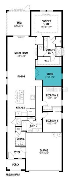 2D floor plan layout of this home in Wellen Park, Venice, FL (Image 5).