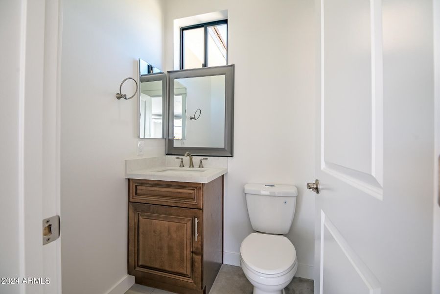 bathroom inside garage