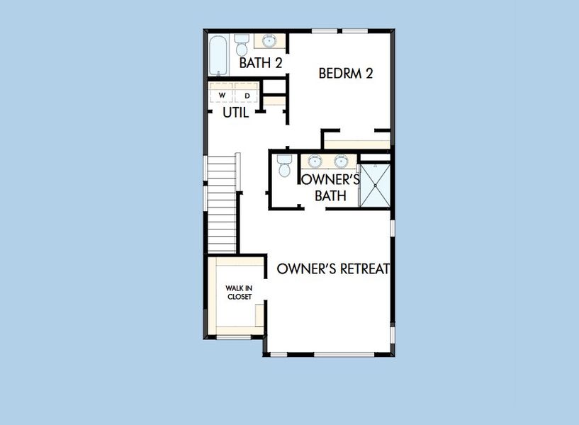 2D floor plan layout for the The Freeston by David Weekley Homes in The Aurora Highlands Pinnacle Collection, Aurora, CO (Image 5). 2D floor plan layout for the The Freeston by David Weekley Homes in The Aurora Highlands Pinnacle Collection, Aurora, CO (Image 5).