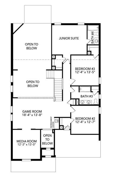 2D floor plan layout of this home in Villages of Walnut Grove, Midlothian, TX (Image 5).