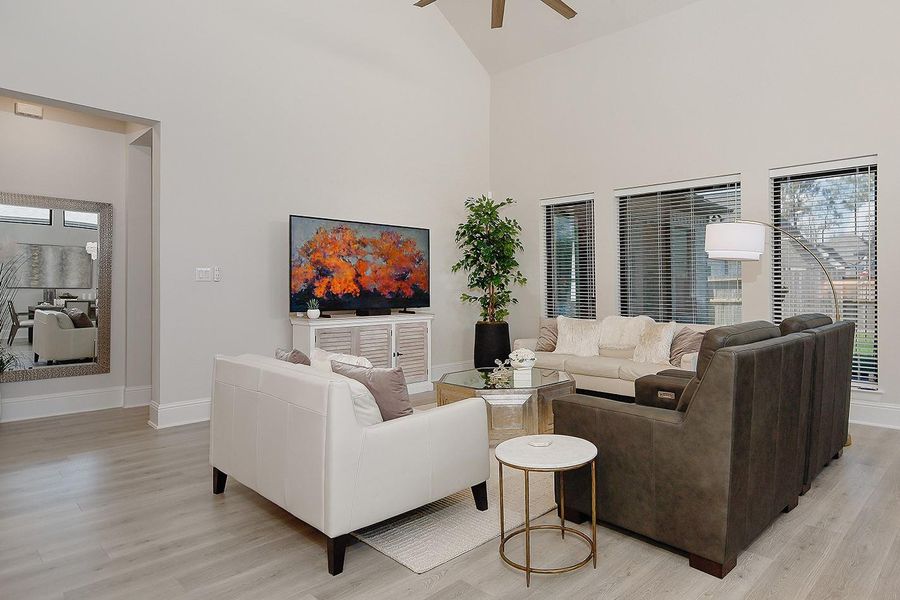 Furnished interior view inside a new home in The Highlands - 65', Porter (Image 11). Furnished interior view inside a new home in The Highlands - 65', Porter (Image 11).