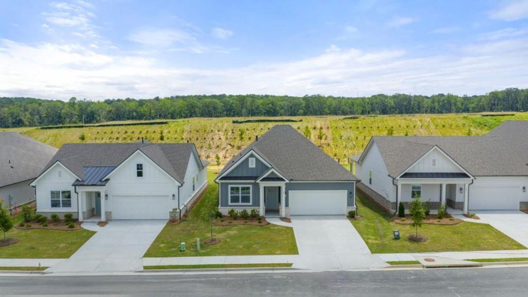 Front exterior of a new home in Hamptons at Riverwood North, Dallas, GA, highlighting curb appeal (Image 31).