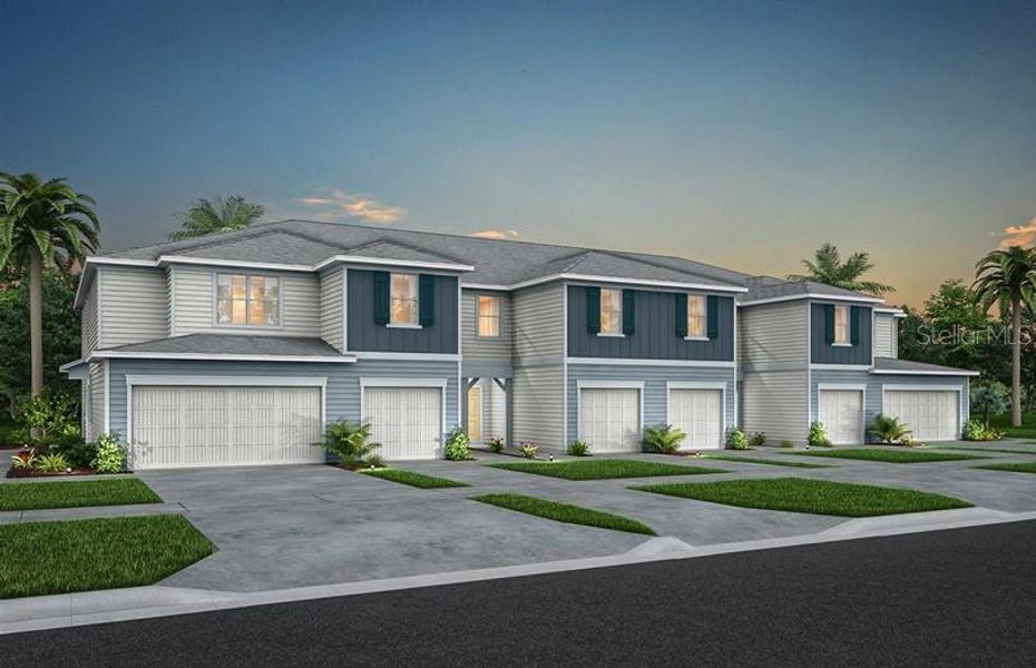 Front exterior of a new home in Emerald Pointe, Sanford, FL, highlighting curb appeal (Image 1). Front exterior of a new home in Emerald Pointe, Sanford, FL, highlighting curb appeal (Image 1).