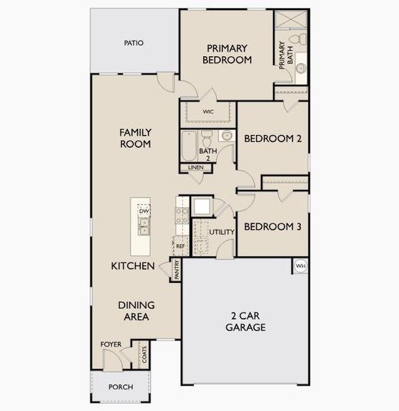2D floor plan layout of this home in Rolling Glen, Hutto, TX (Image 3).