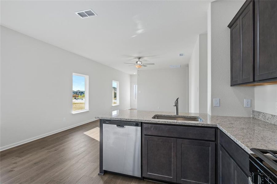 Furnished interior view inside a new home in Big Sky Estates, Ponder (Image 3).