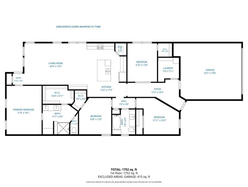 2D floor plan layout of this home in , Wharton, TX (Image 4).