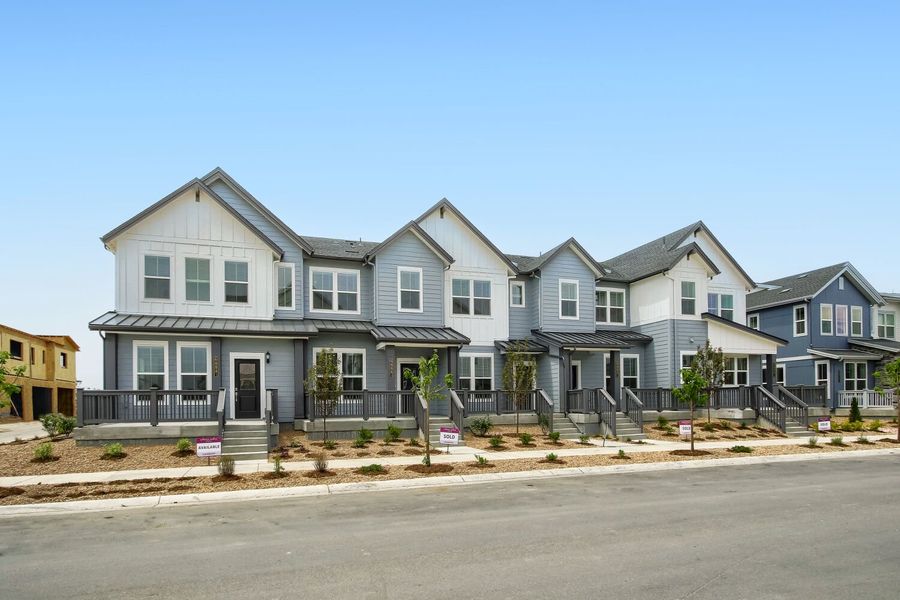 Front exterior of a new home in Parterre, Thornton, CO, highlighting curb appeal (Image 1). Front exterior of a new home in Parterre, Thornton, CO, highlighting curb appeal (Image 1).