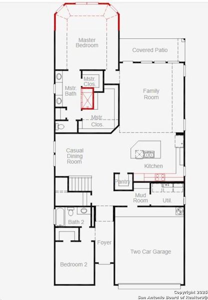 2D floor plan layout of this home in Nopal Valley, San Antonio, TX (Image 5).