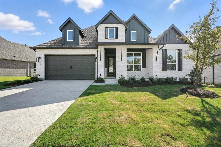 Front exterior of a new home in Thompson Farms: 60ft. lots, Van Alstyne, TX, highlighting curb appeal (Image 21). Front exterior of a new home in Thompson Farms: 60ft. lots, Van Alstyne, TX, highlighting curb appeal (Image 21).