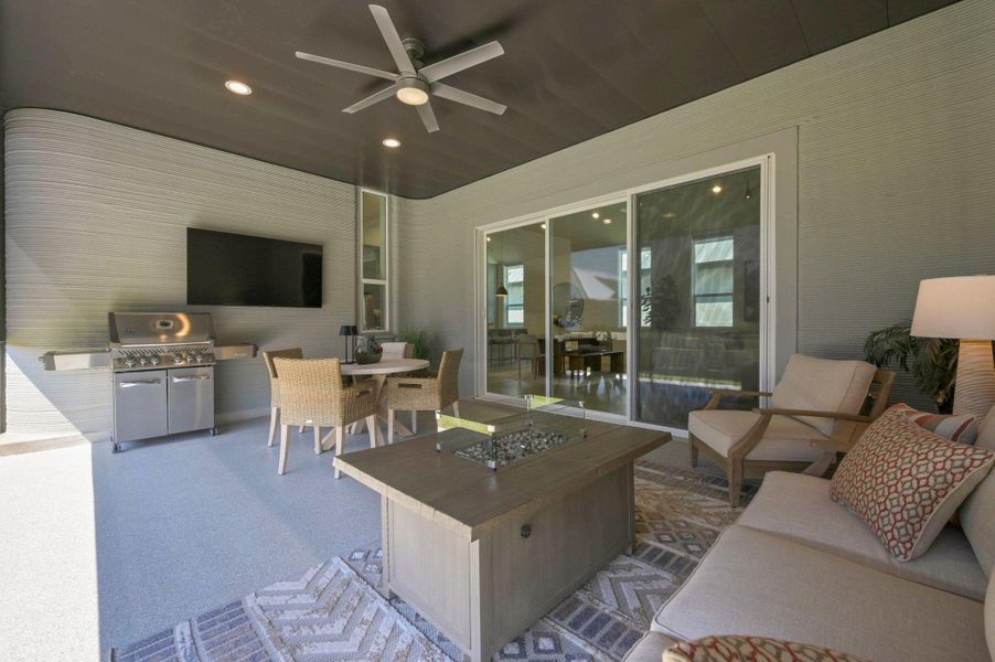 Furnished interior view inside a new home in Wolf Ranch: Genesis Collection, Georgetown (Image 8). Furnished interior view inside a new home in Wolf Ranch: Genesis Collection, Georgetown (Image 8).