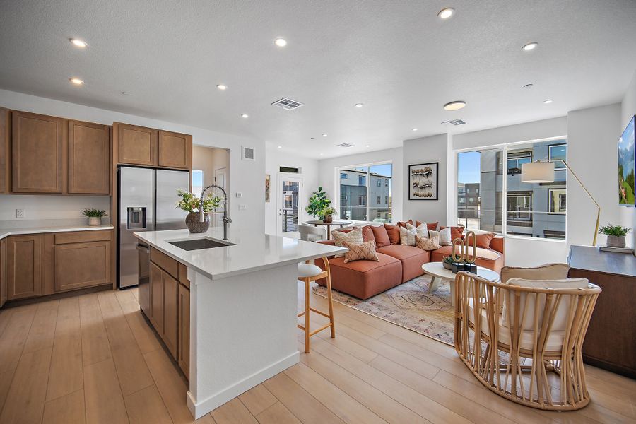 Furnished interior view inside a new home in Lyric at RidgeGate Condos, Lone Tree (Image 7).