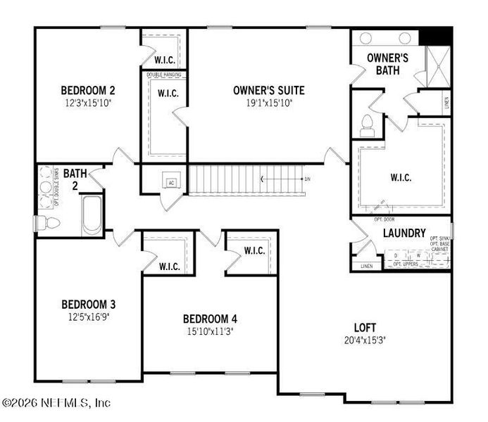 2D floor plan layout of this home in RiverTown, St. Johns, FL (Image 3).
