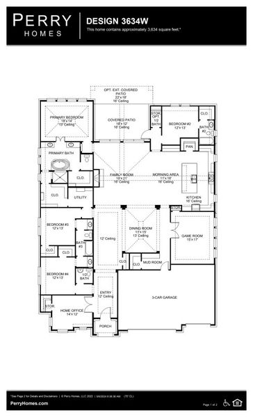 Image 4 representing the 3634W by Perry Homes in Johnson Ranch 70', Bulverde, TX. Image 4 representing the 3634W by Perry Homes in Johnson Ranch 70', Bulverde, TX.