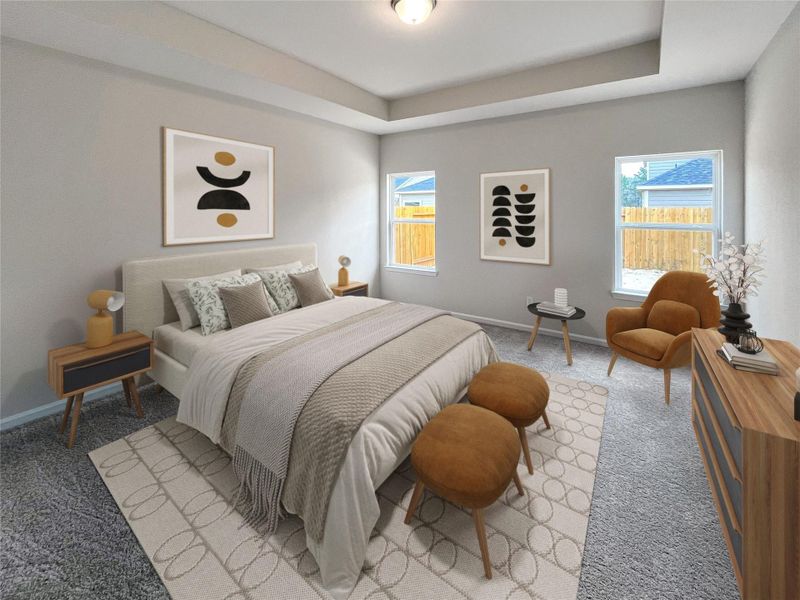 Photo shown is virtually staged home and should be used for illustration purposes only. Actual home features, finishes, color, upgrades and layout may vary. Furniture not included.