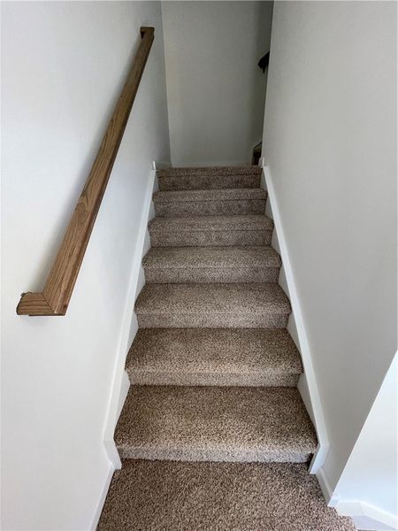 These carpeted stairs offer comfortable and quiet