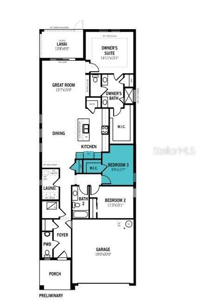 2D floor plan layout of this home in Sanderling, Palmetto, FL (Image 2). 2D floor plan layout of this home in Sanderling, Palmetto, FL (Image 2).