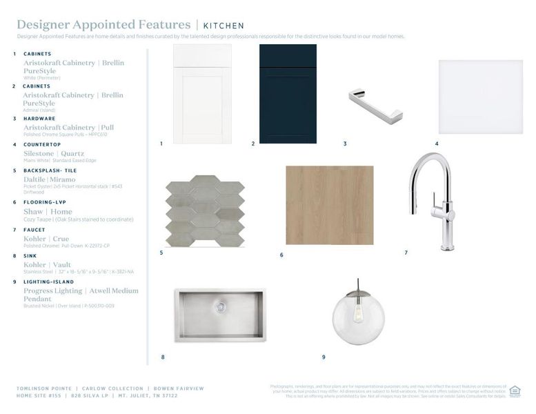 Sample of building materials used in homes in Tomlinson Pointe, Mount Juliet (Image 7).