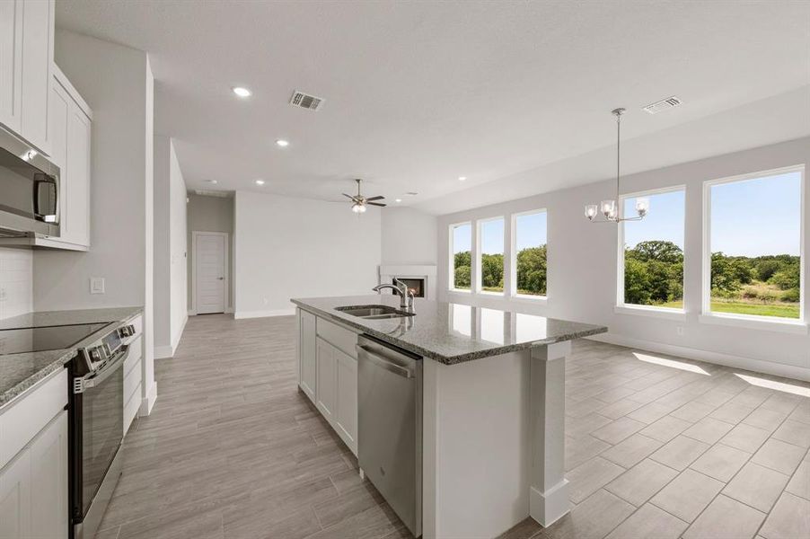 Furnished interior view inside a new home in Saddleback Estates, Boyd (Image 6). Furnished interior view inside a new home in Saddleback Estates, Boyd (Image 6).