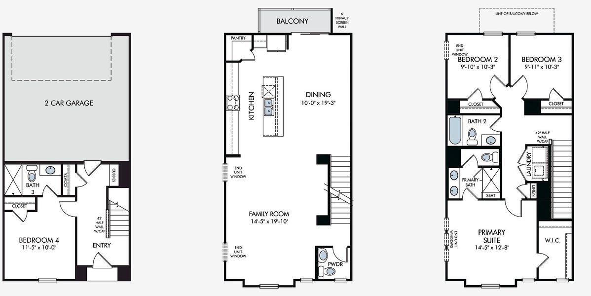 2D floor plan layout for the Farmington by Meritage Homes in Meadows at Wilson Farms - The Heights Series, Fort Mill, SC (Image 3). 2D floor plan layout for the Farmington by Meritage Homes in Meadows at Wilson Farms - The Heights Series, Fort Mill, SC (Image 3).