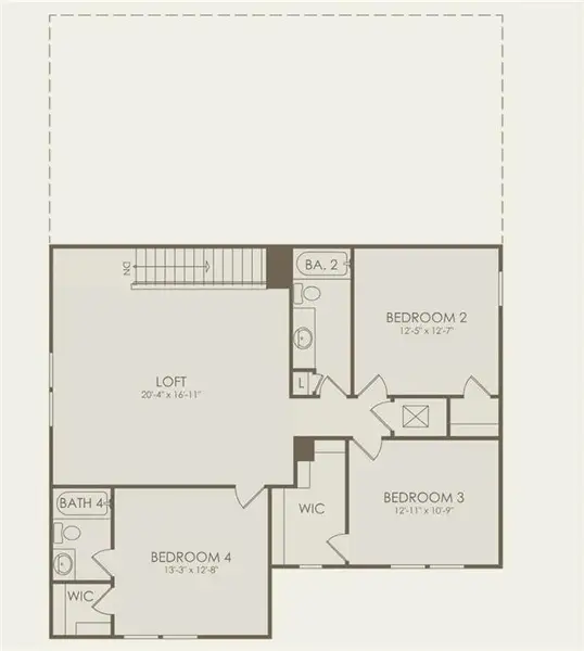 2D floor plan layout of this home in Linden Grove, Powder Springs, GA (Image 3).