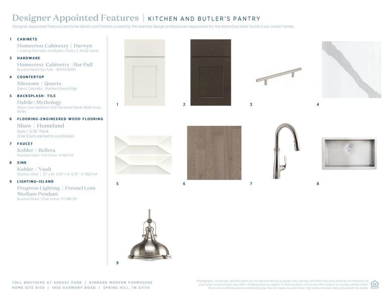 Sample of building materials used in homes in Toll Brothers at August Park, Spring Hill (Image 7).