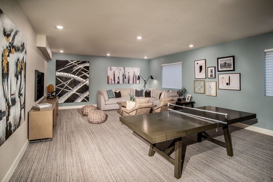 Representative furnished interior of a home built from the 1384 by KB Home in Painted Prairie, Aurora (Image 9).