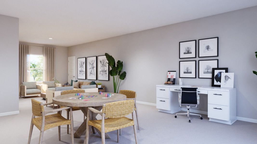 Representative furnished interior of a home built from the The Cortona by Legend Homes in Hunters Ranch, San Antonio (Image 25).