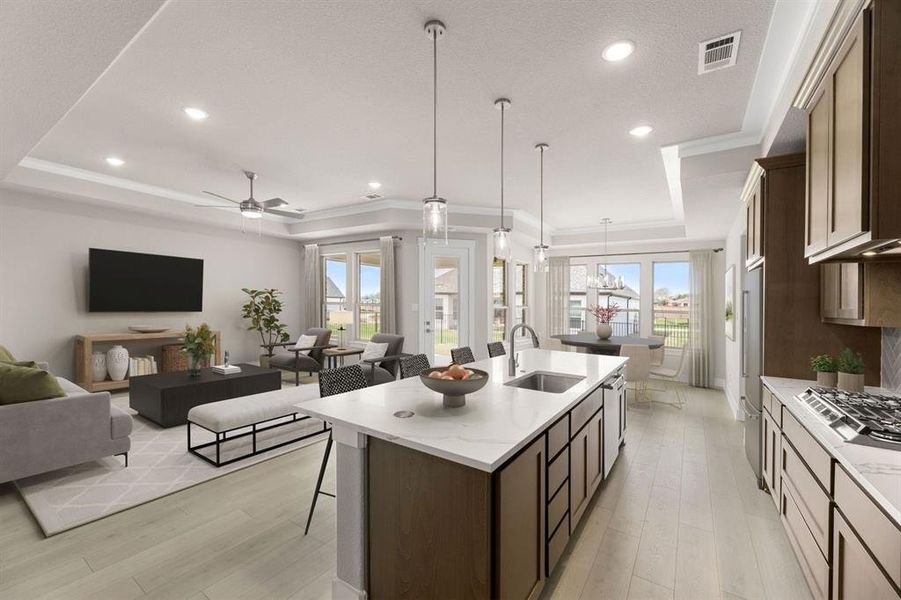 1908 Vittoria - Kitchen amd living room low res virtually staged