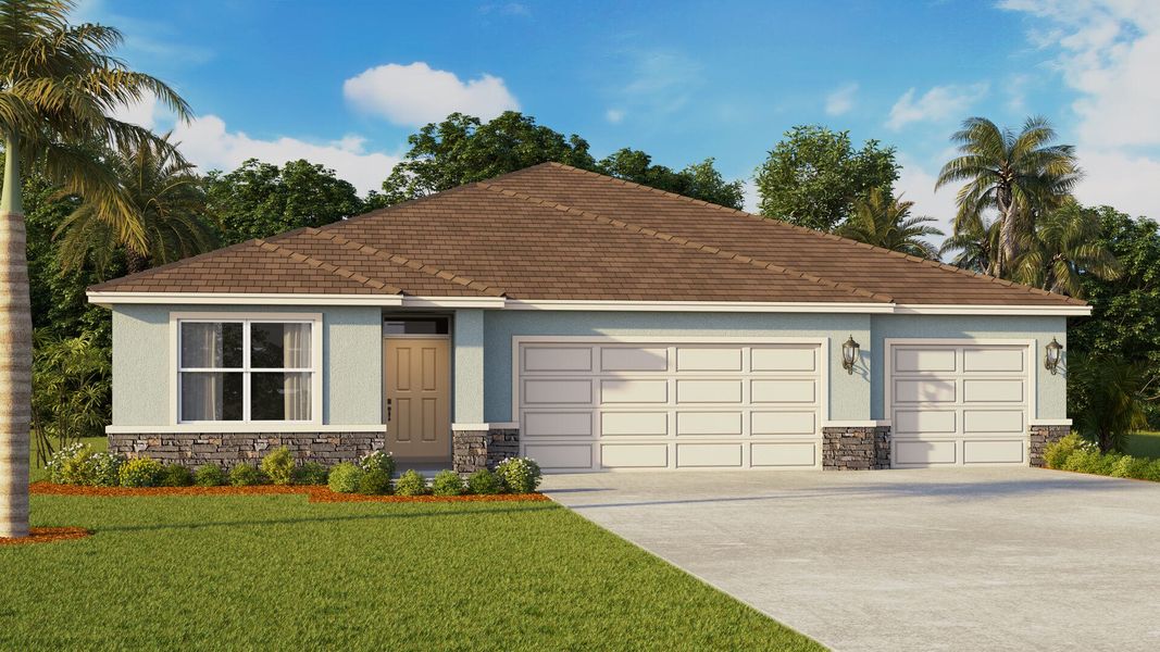 Representative exterior photo of a completed home built from the Denham by D.R. Horton in Fernwood, Zellwood, FL (Image 14).